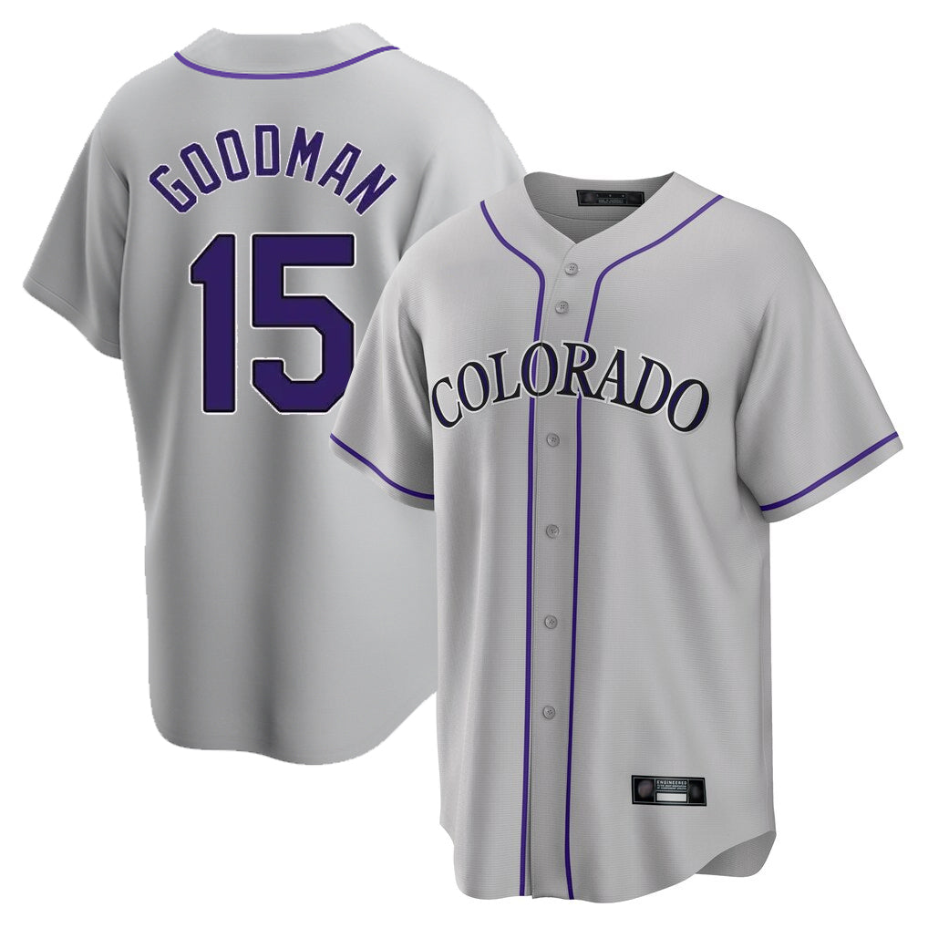 C.Rockies #15 Hunter Goodman Player Gray Game Home Ddoa Stitched Jerseys