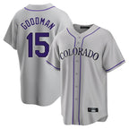 C.Rockies #15 Hunter Goodman Player Gray Game Home Ddoa Stitched Jerseys