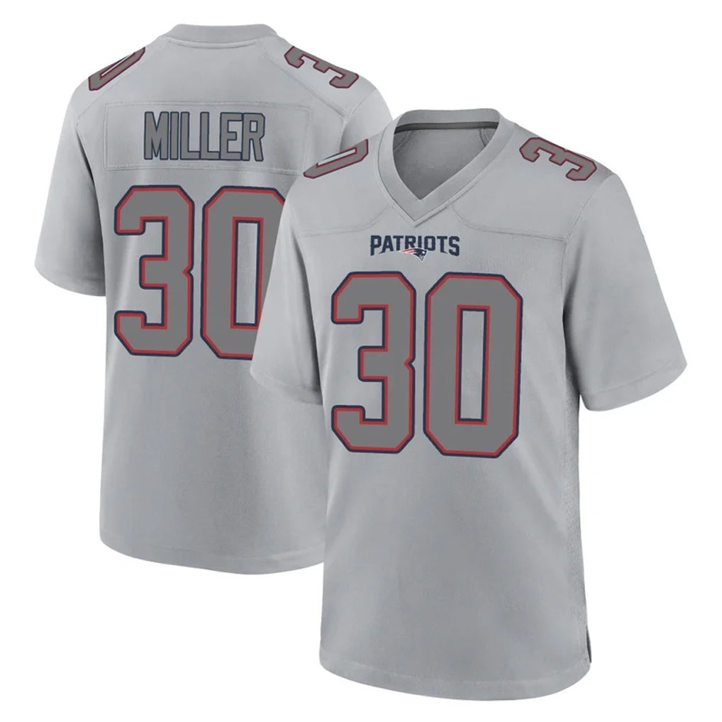 NE.Patriots #30 Jam Miller Player Gray Fashion Limited Home Game Ddoa Stitched Jerseys