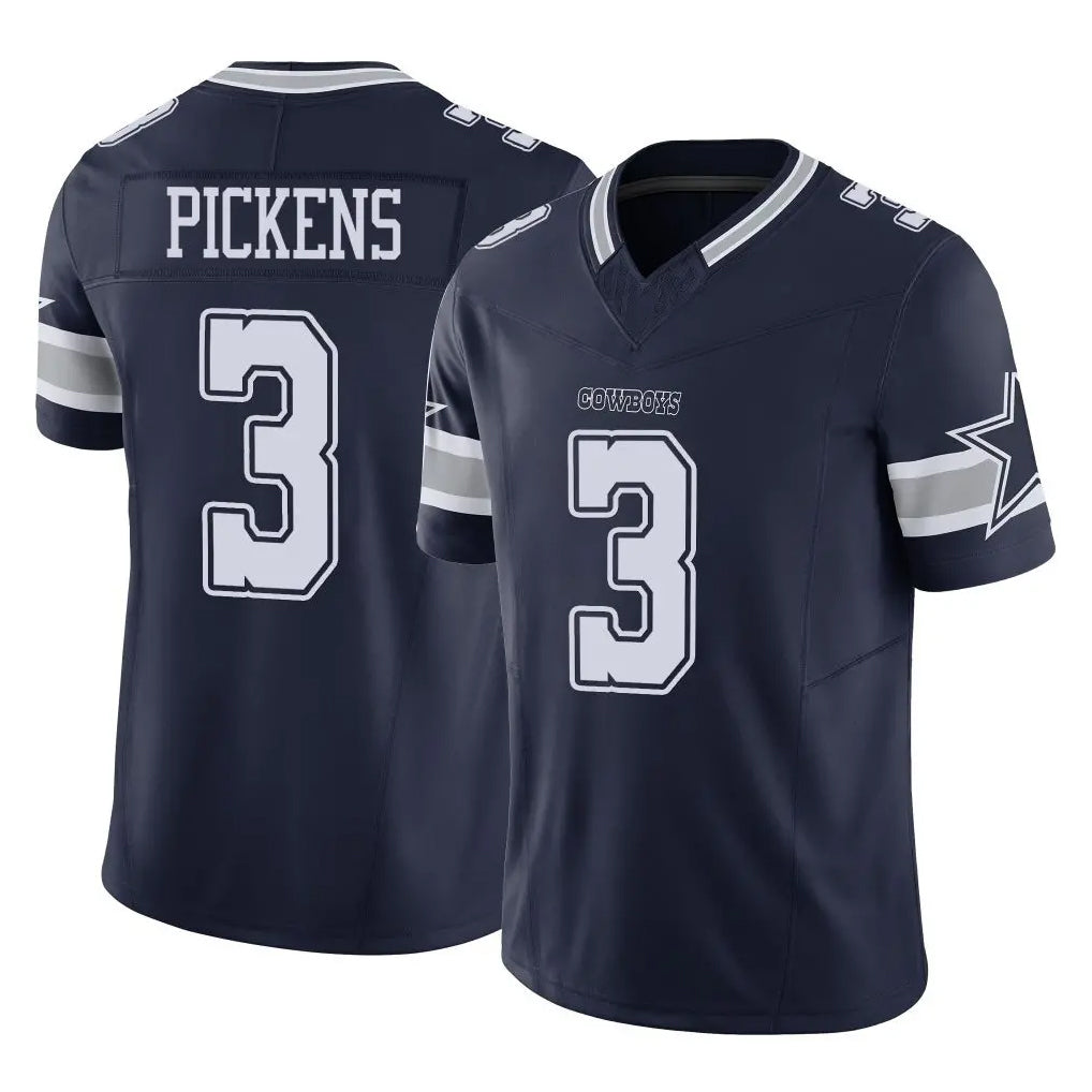 D.Cowboys #3 George Pickens Player Navy Limited Vapor F.U.S.E. Home Game Ddoa Stitched Jerseys