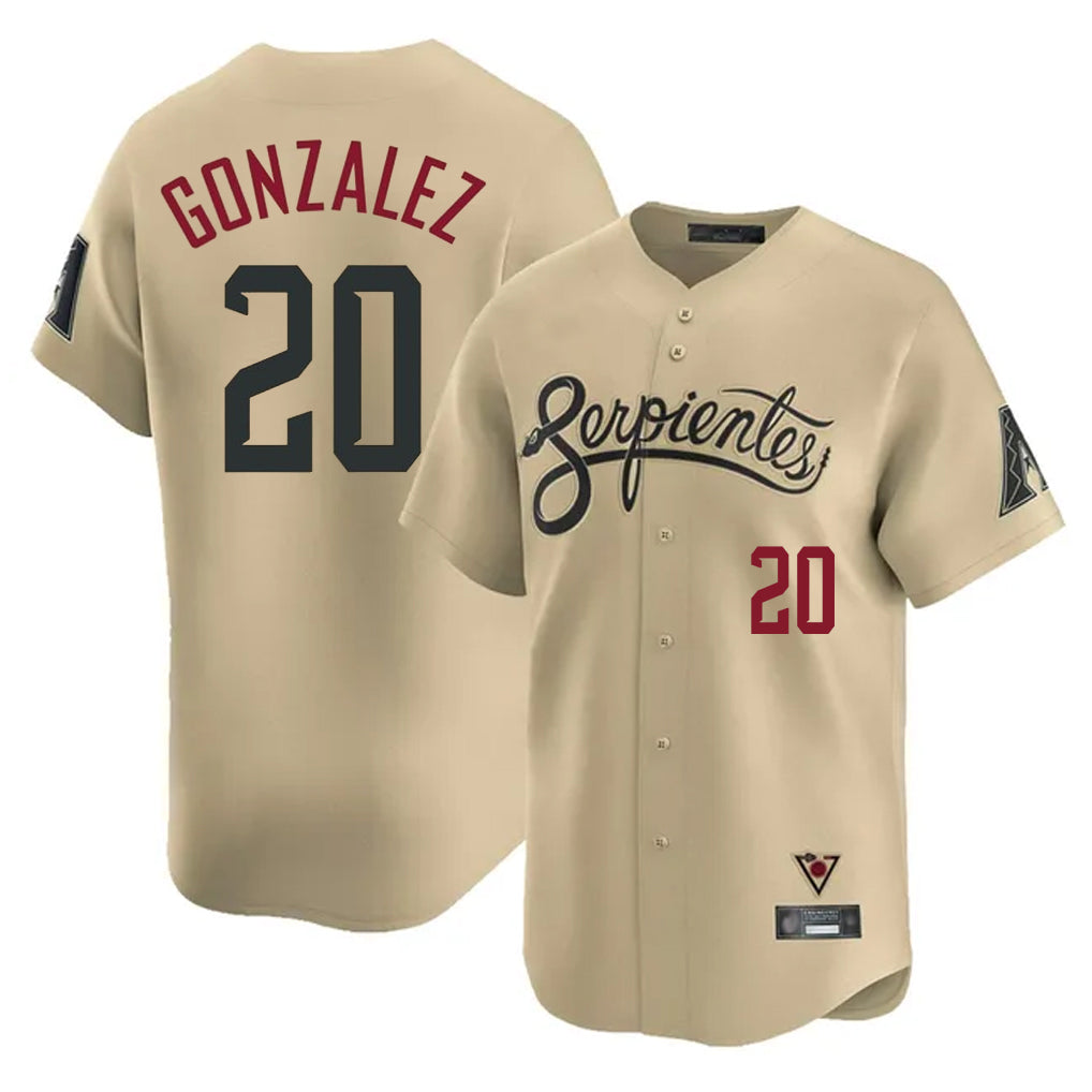 A.Diamondbacks #20 Luis Gonzalez Player Tan City Connect Limited Home Game Ddoa Stitched Jerseys