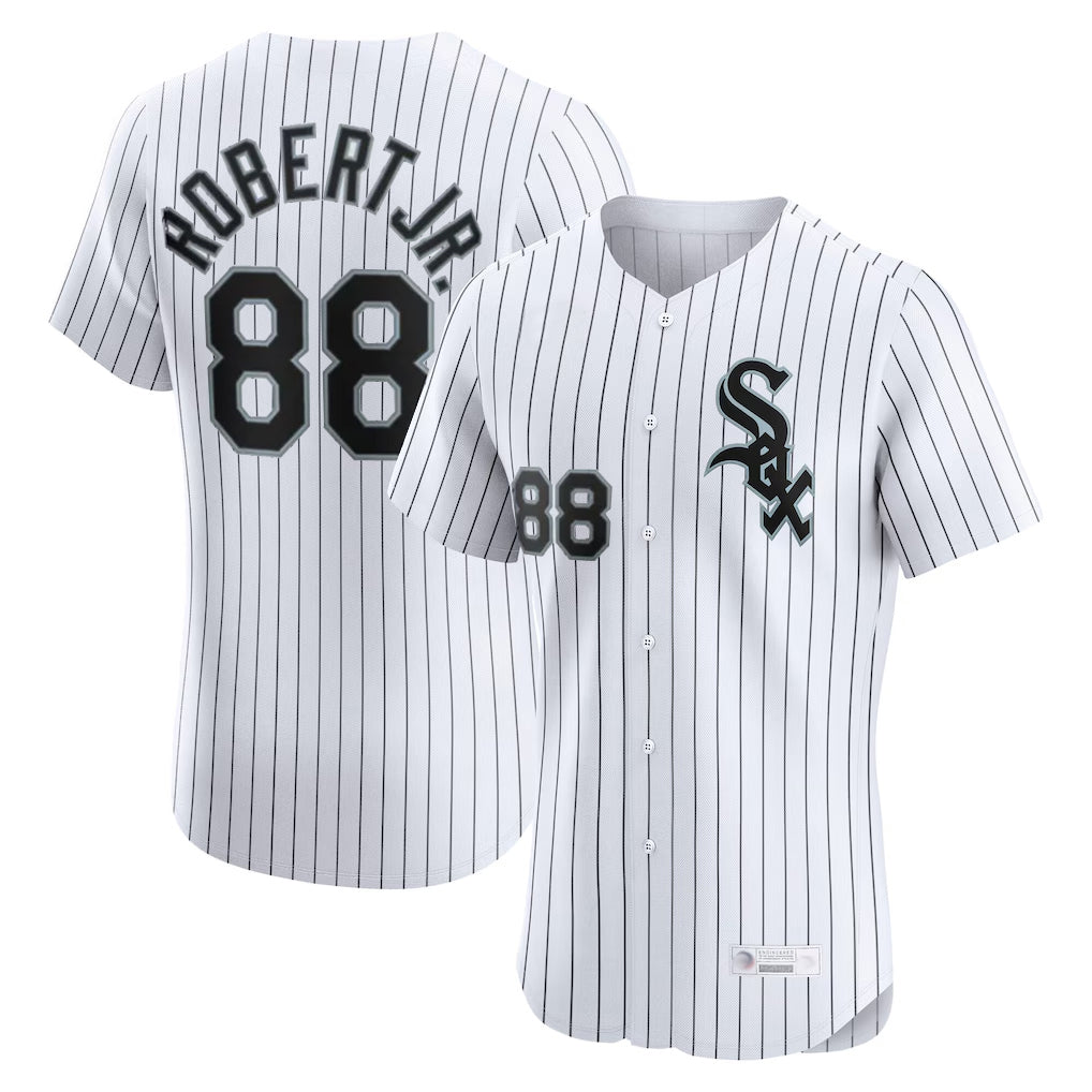 C.White Sox #88 Luis Robert Jr Player White Stripe Limited Elite Home Ddoa Stitched Jerseys