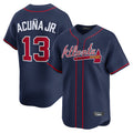 A.Braves #13 Ronald Acuna Jr Player Navy Limited Home Game Ddoa Stitched Jerseys