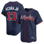 A.Braves #13 Ronald Acuna Jr Player Navy Limited Home Game Ddoa Stitched Jerseys