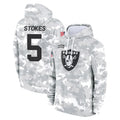 LV.Raiders #5 Eric Stokes Player Arctic Camo Salute to Service Hoodies Limited Game Ddoa Stitched Jerseys