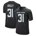 NY.Jets #31 David Bailey Player Stealth Black Home Game Ddoa Stitched Jerseys