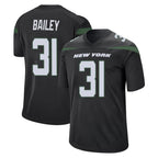 NY.Jets #31 David Bailey Player Stealth Black Home Game Ddoa Stitched Jerseys