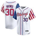 P.Pirates #30 Paul Skenes Player White 2025 Independence Day Vapor Premier Limited Ddoa Stitched Jerseys