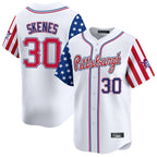 P.Pirates #30 Paul Skenes Player White 2025 Independence Day Vapor Premier Limited Ddoa Stitched Jerseys