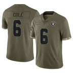 LV.Raiders #6 A.J. Cole Player Olive Salute To Service Limited Ddoa Stitched Jerseys