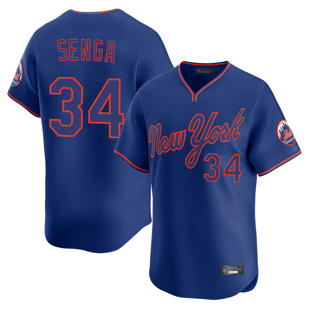 NY.Mets #34 Kodai Senga Player Royal T-shirt Home Limited Elite Ddoa Stitched Jerseys