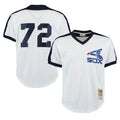 C.White Sox #72 Carlton Fisk Player White Mitchell & Ness Cooperstown Collection Mesh Game Ddoa Stitched Jerseys