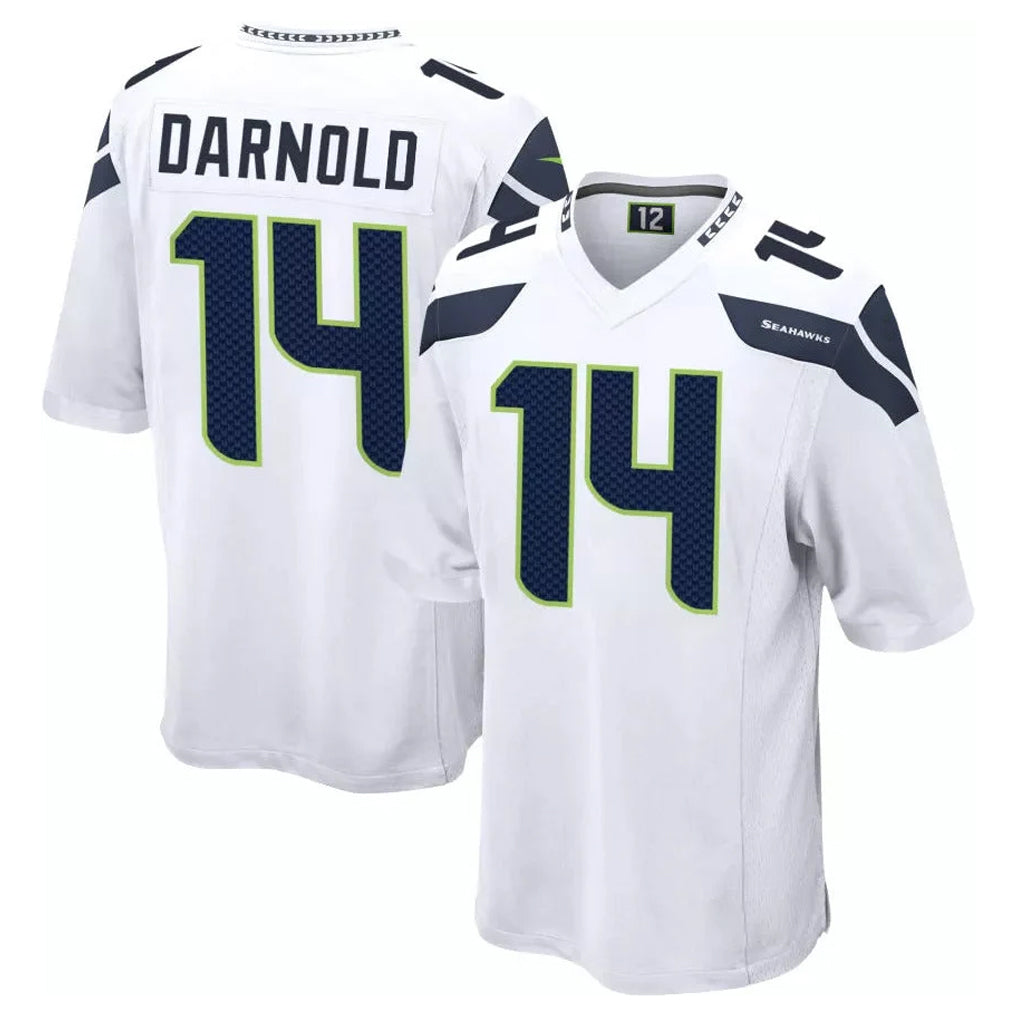 S.Seahawks #14 Sam Darnold Player White Home Game Ddoa Stitched Jerseys