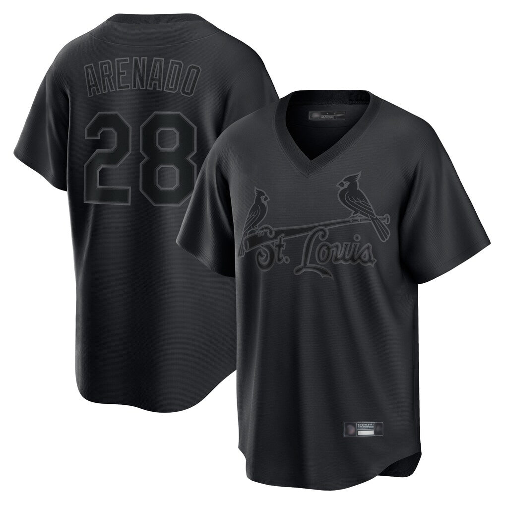 St. Louis Cardinals #28 Nolan Arenado Player Black City Connect T-shirt Ddoa Stitched Jerseys