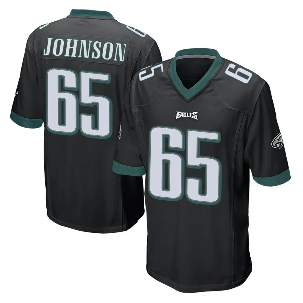 P.Eagles #65 Lane Johnson Player Black Home Game Ddoa Stitched Jerseys