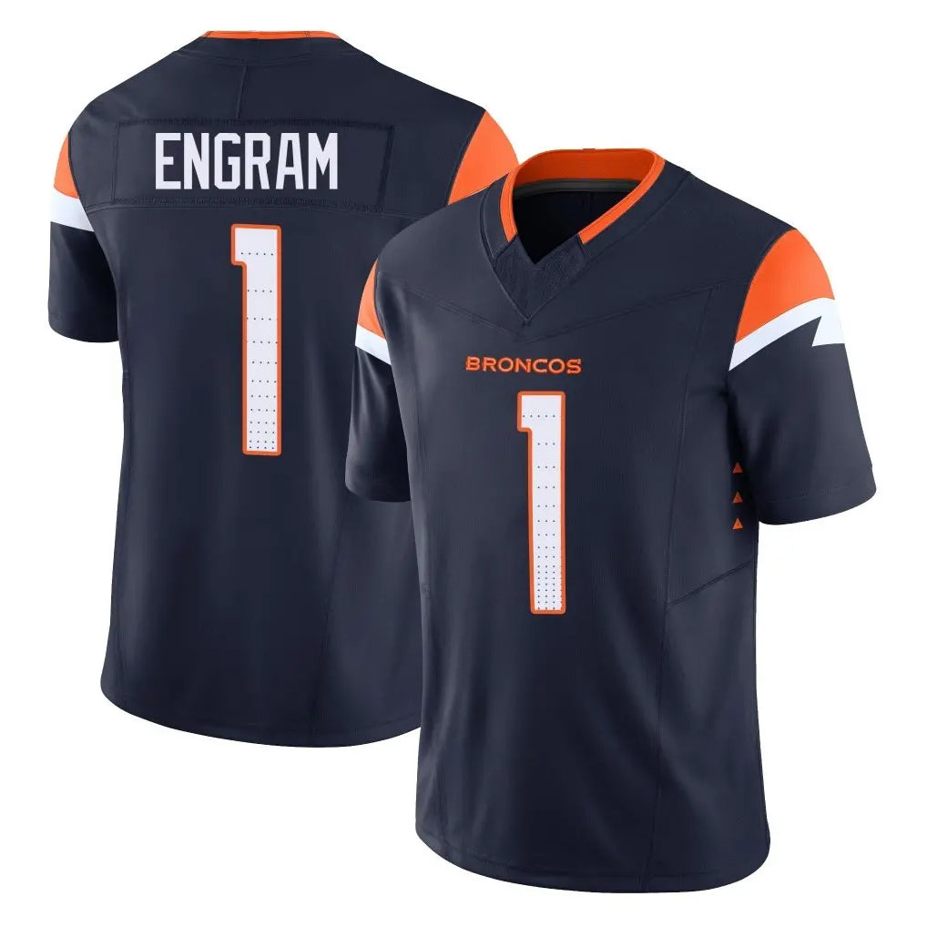 D.Broncos #1 Evan Engram Player Navy Limited Vapor F.U.S.E. Home Game Ddoa Stitched Jerseys