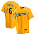 Athletics #16 Nick Kurtz Player Gold Home Game Ddoa Stitched Jerseys