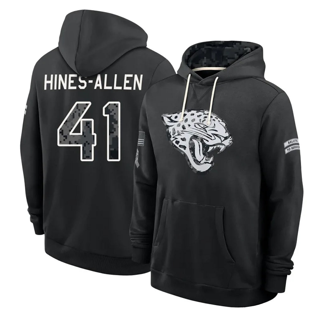 J.Jaguars #41 Josh Hines-Allen Player 2026 Black Logo Pullover Hoodies Limited Game Ddoa Stitched Jerseys