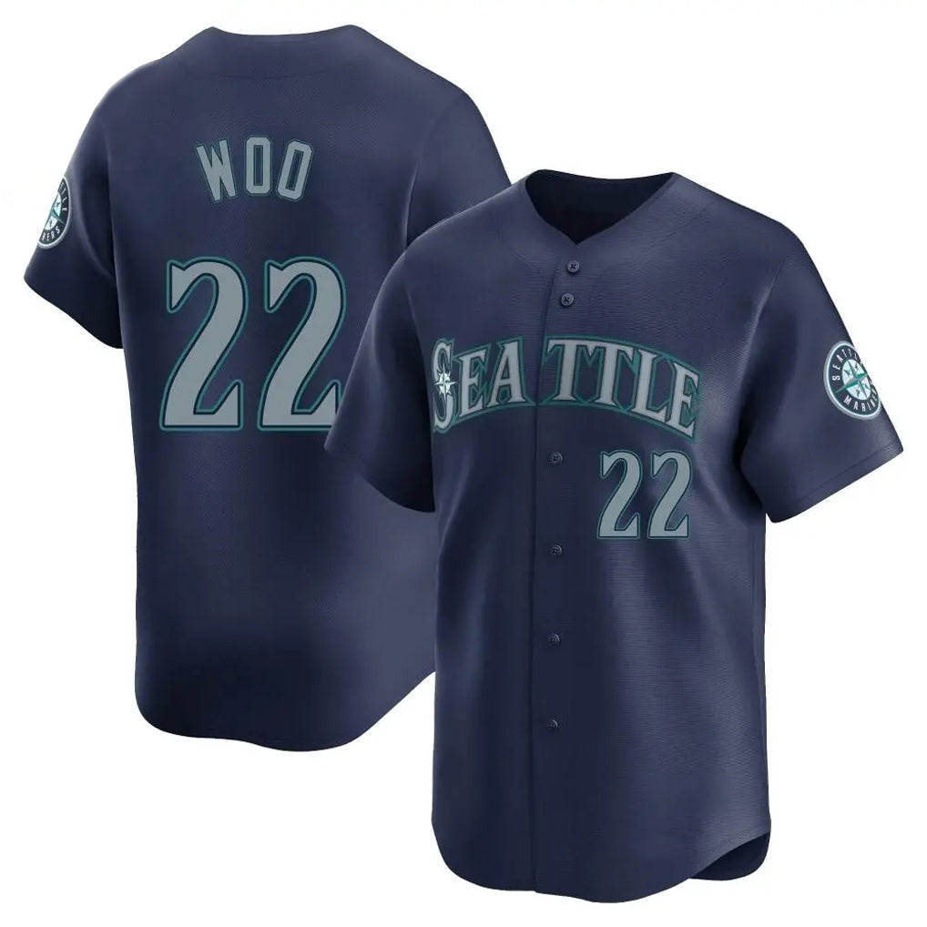 S.Mariners #22 Bryan Woo Player Navy Home Limited Ddoa Stitched Jerseys