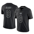 TB.Buccaneers #0 Yaya Diaby Player Black Reflective Limited Home Game Ddoa Stitched Jerseys