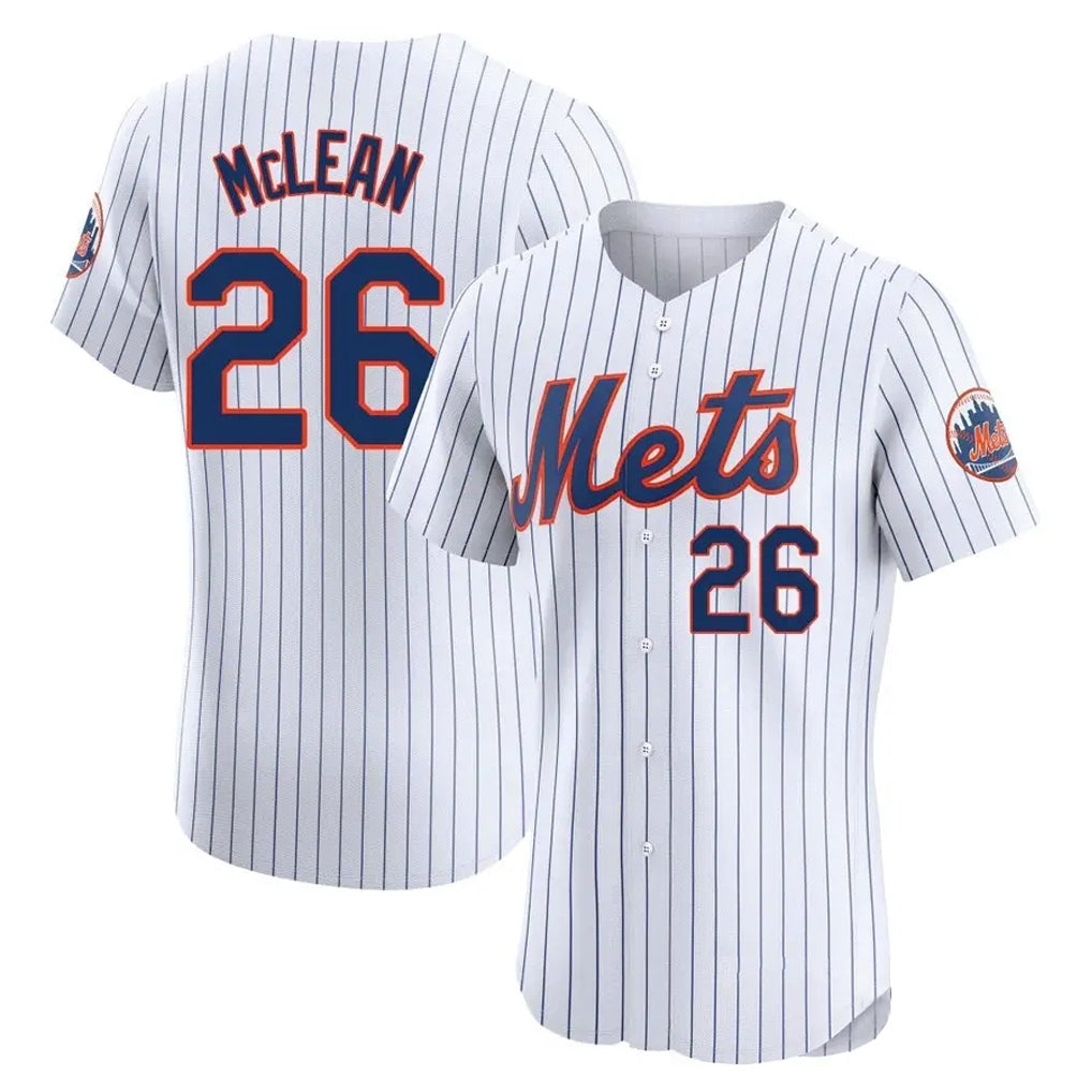NY.Mets #26 Nolan McLean Player White Home Limited Elite Ddoa Stitched Jerseys