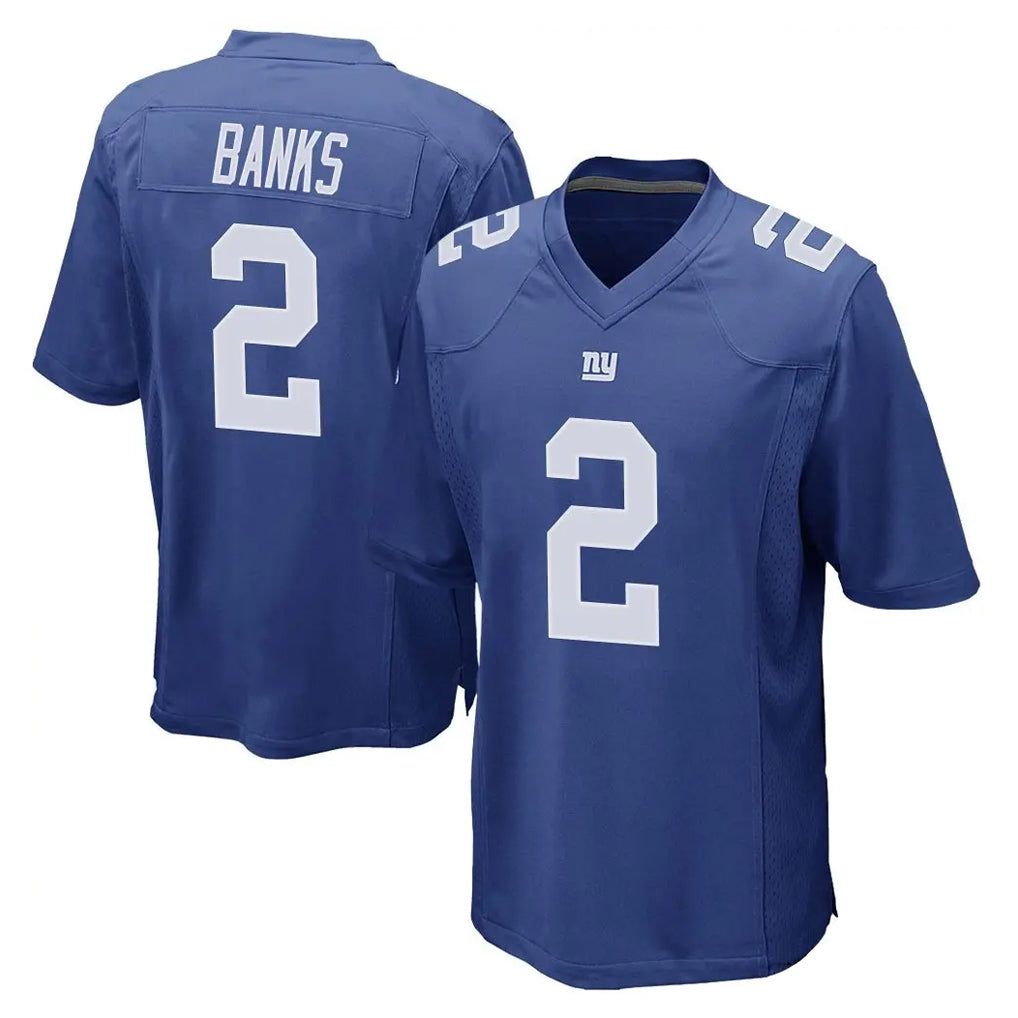 NY.Giants #2 Deonte Banks Player Royal Home Game Ddoa Stitched Jerseys