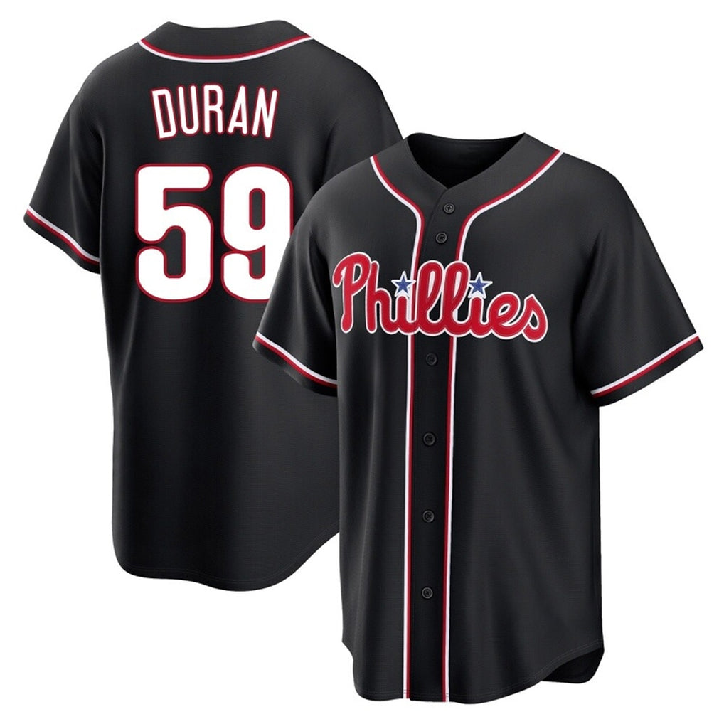 P.Phillies #59 Jhoan Duran Player Black Fashion Out Home Game Ddoa Stitched Jerseys