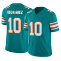 M.Dolphins #10 Jacob Rodriguez Player Aqua Limited Alternate Vapor F.U.S.E. Home Game Ddoa Stitched Jerseys