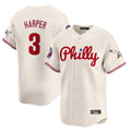 P.Phillies #3 Bryce Harper Player Cream Phillies & Eagles Vapor Premier Limited Ddoa Stitched Jerseys