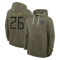 T.Titans #26 Marcus Harris Player Olive Salute to Service Hoodies Home Game Ddoa Stitched Jerseys