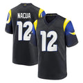 LA.Rams #12 Puka Nacua Player Black Midnight Rivalries Collection Home Game Ddoa Stitched Jerseys