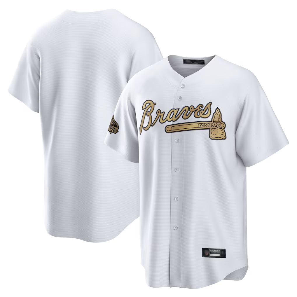 A.Braves ## Braves Blank Player White-Gold All-Star Home Game Ddoa Stitched Jerseys