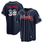 A.Braves #30 Drake Baldwin Player Navy USA 250 Fourth Of July Limited Home Game Ddoa Stitched Jerseys