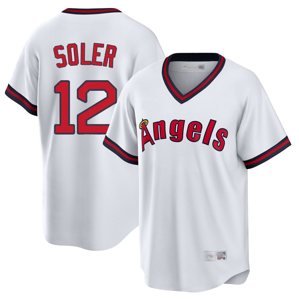 LA.Angels #12 Jorge Soler Player White T-shirt Home Game Ddoa Stitched Jerseys