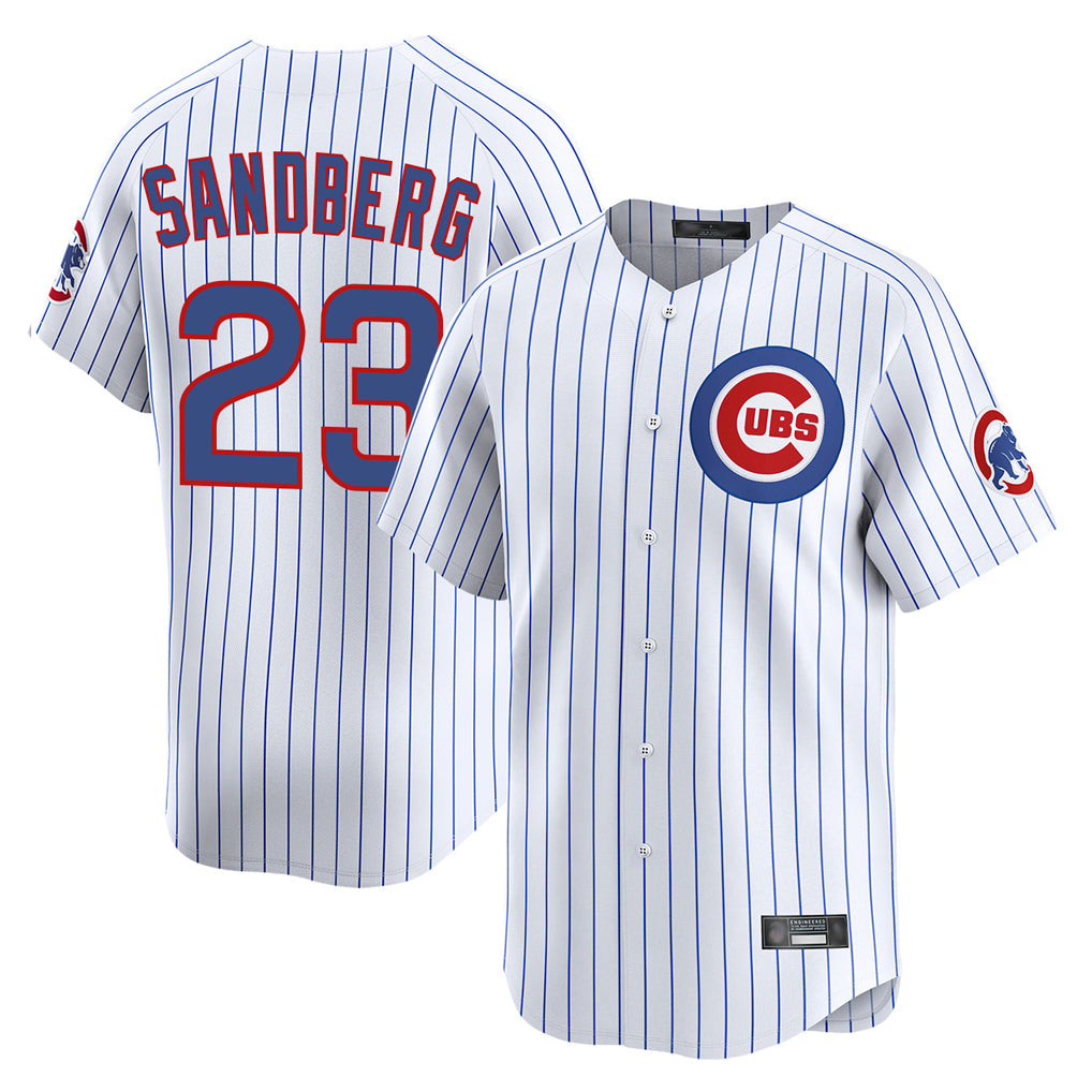 C.Cubs #23 Ryne Sandberg Player White Limited Home Game Ddoa Stitched Jerseys
