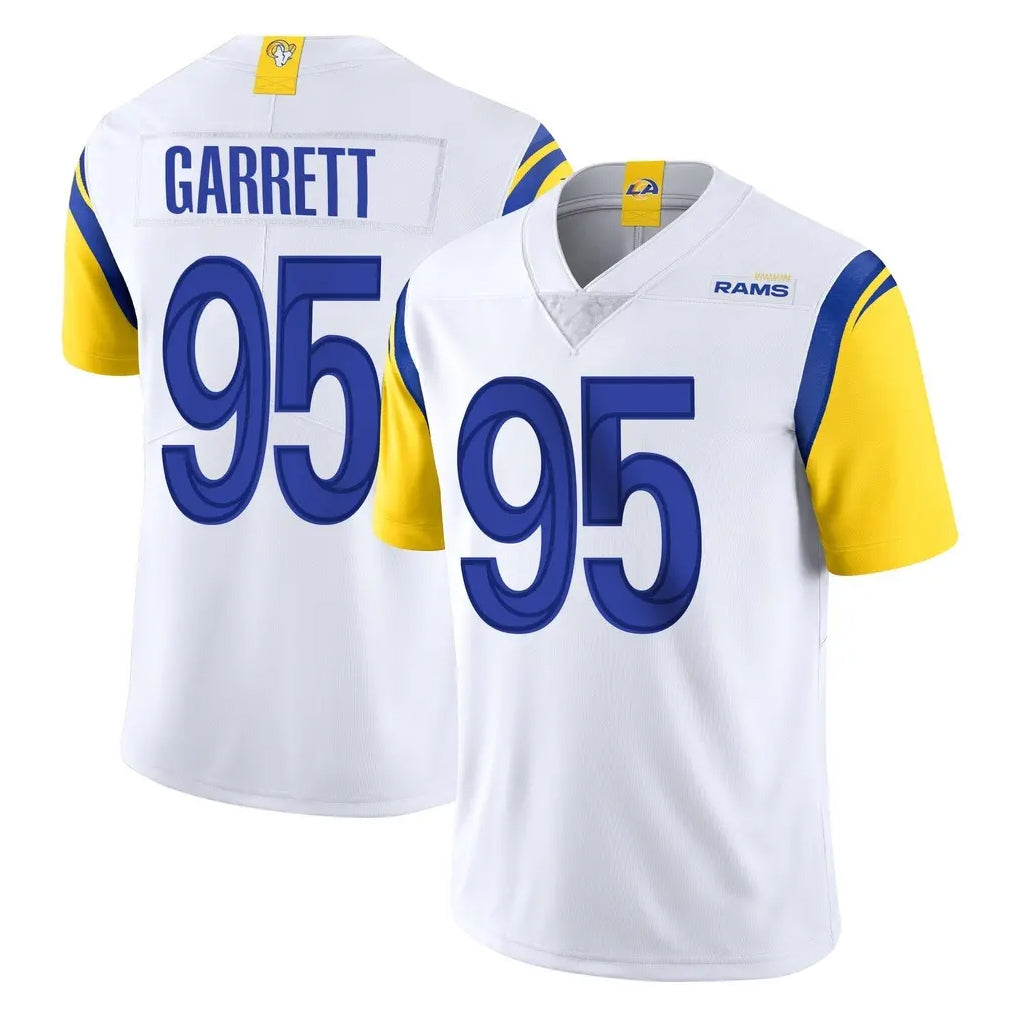 LA.Rams #95 Myles Garrett Player White Limited Vapor Untouchable Home Game Ddoa Stitched Jerseys
