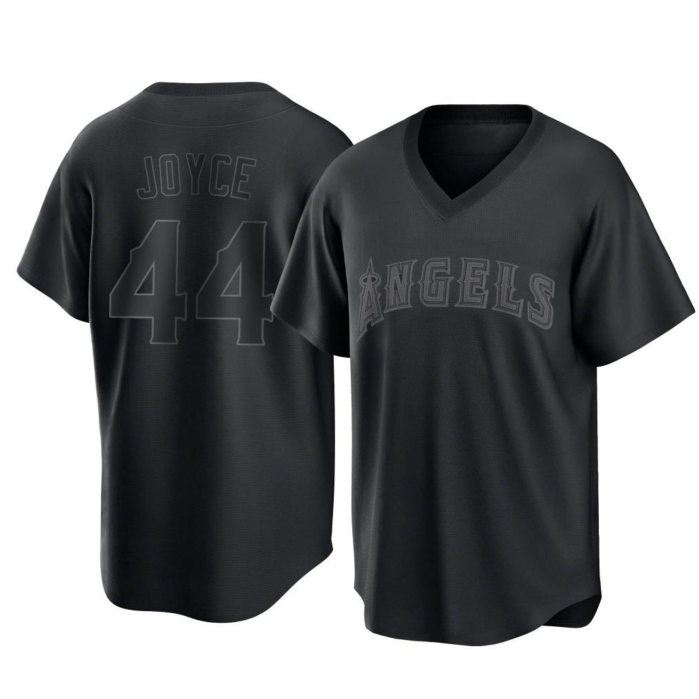 LA.Angels #44 Ben Joyce Player Black Pitch Fashion T-shirt Ddoa Stitched Jerseys