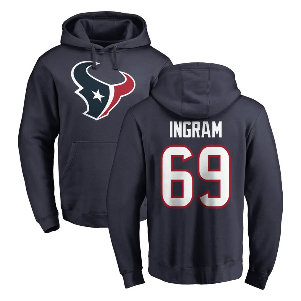 H.Texans #69 Ed Ingram Player Navy Pro Line Pullover Hoodie Limited Game Ddoa Stitched Jerseys