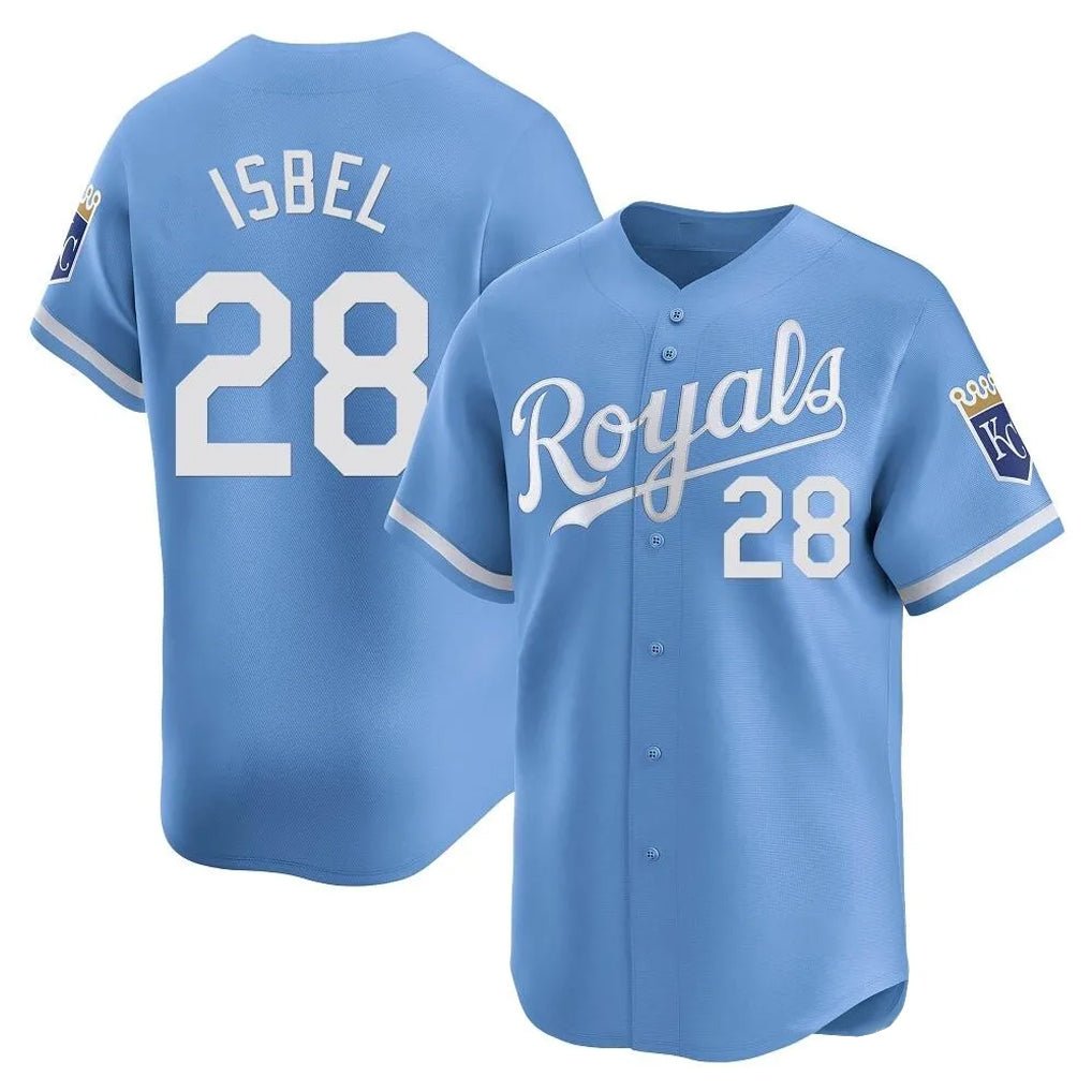 KC.Royals #28 Kyle Isbel Player Light Blue Alt Limited Home Ddoa Stitched Jerseys