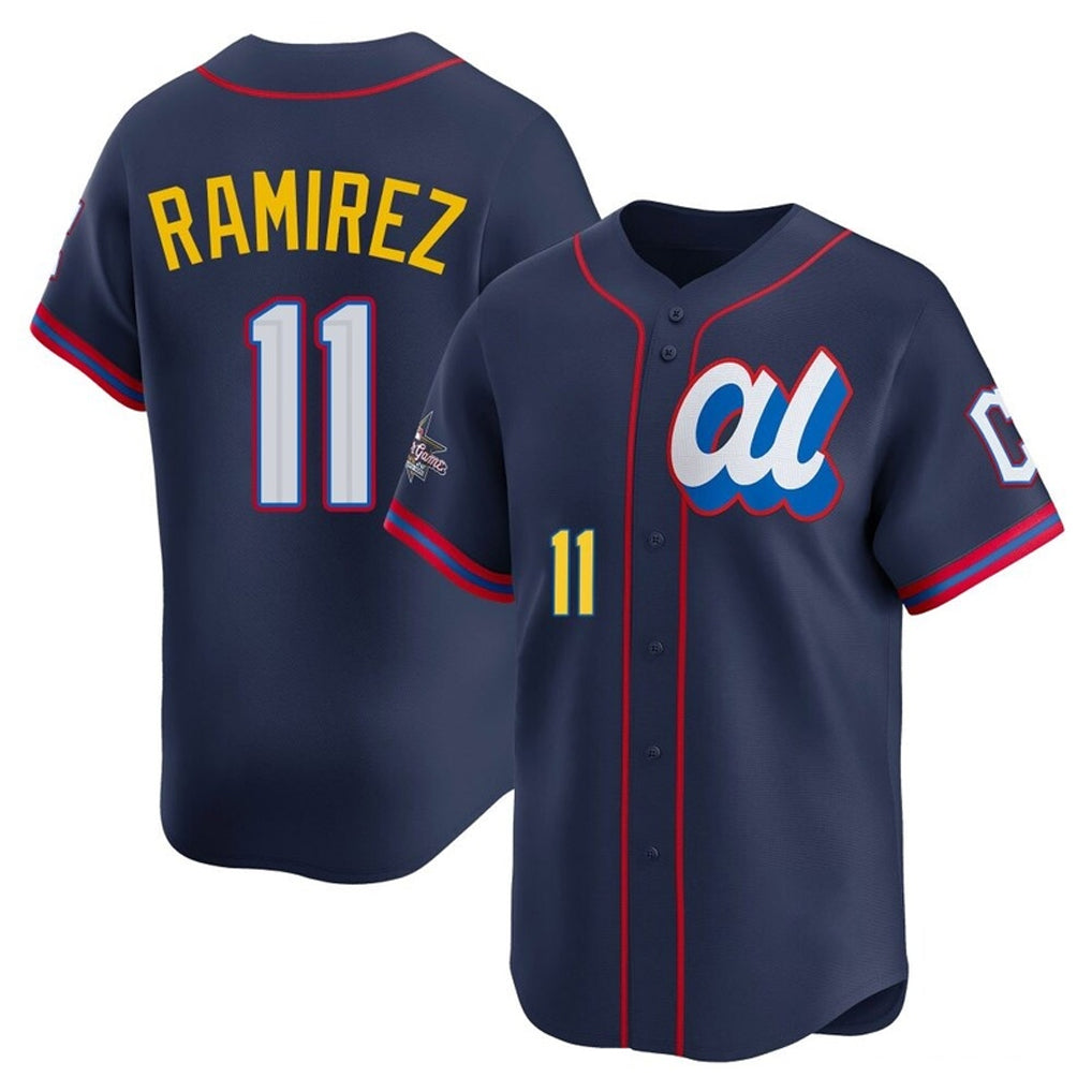 C.Guardians #11 Jose Ramirez Player Navy American League All-Star Edition Limited Home Ddoa Stitched Jerseys