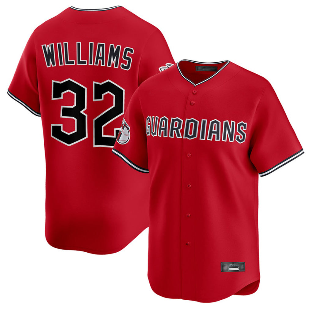 C.Guardians #32 Gavin Williams Player Red Limited Home Ddoa Stitched Jerseys