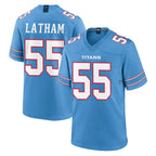T.Titans #55 JC Latham Player Light Blue 2026 Game Home Ddoa Stitched Jerseys