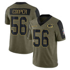 GB.Packers #56 Edgerrin Cooper Player Olive Salute To Service Limited Game Ddoa Stitched Jerseys