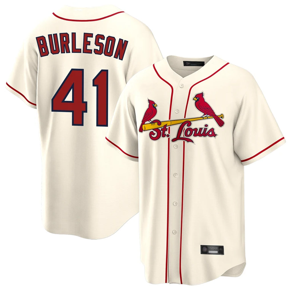 St. Louis Cardinals #41 Alec Burleson Player Cream Home Game Ddoa Stitched Jerseys