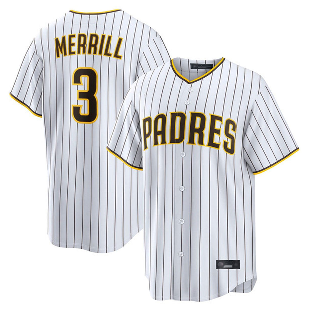 S.Diego Padres #3 Jackson Merrill Player White Cooperstown Collection Home Game Ddoa Stitched Jerseys