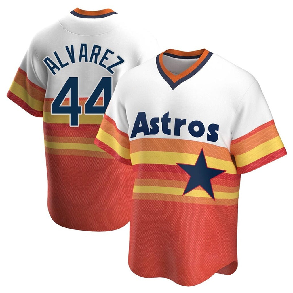 H.Astros #44 Yordan Alvarez Player Rainbow Cooperstown Collection T-shirt Ddoa Stitched Jerseys
