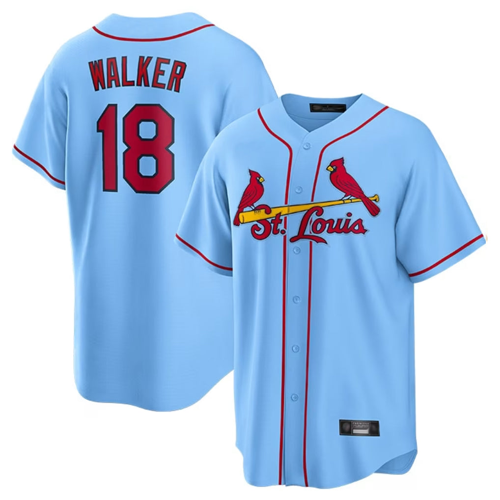 St. Louis Cardinals #18 Jordan Walker Player Light Blue Home Game Ddoa Stitched Jerseys