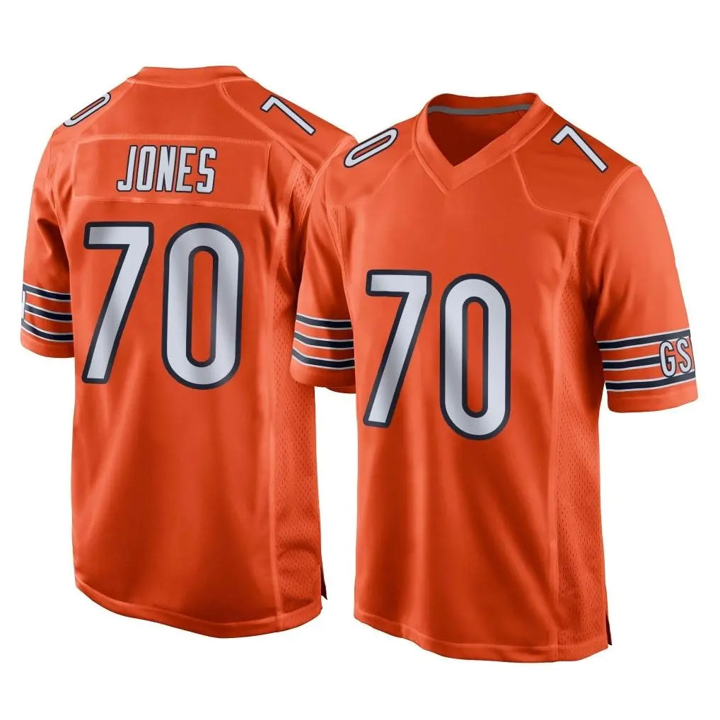 C.Bears #70 Braxton Jones Player Orange Home Game Ddoa Stitched Jerseys