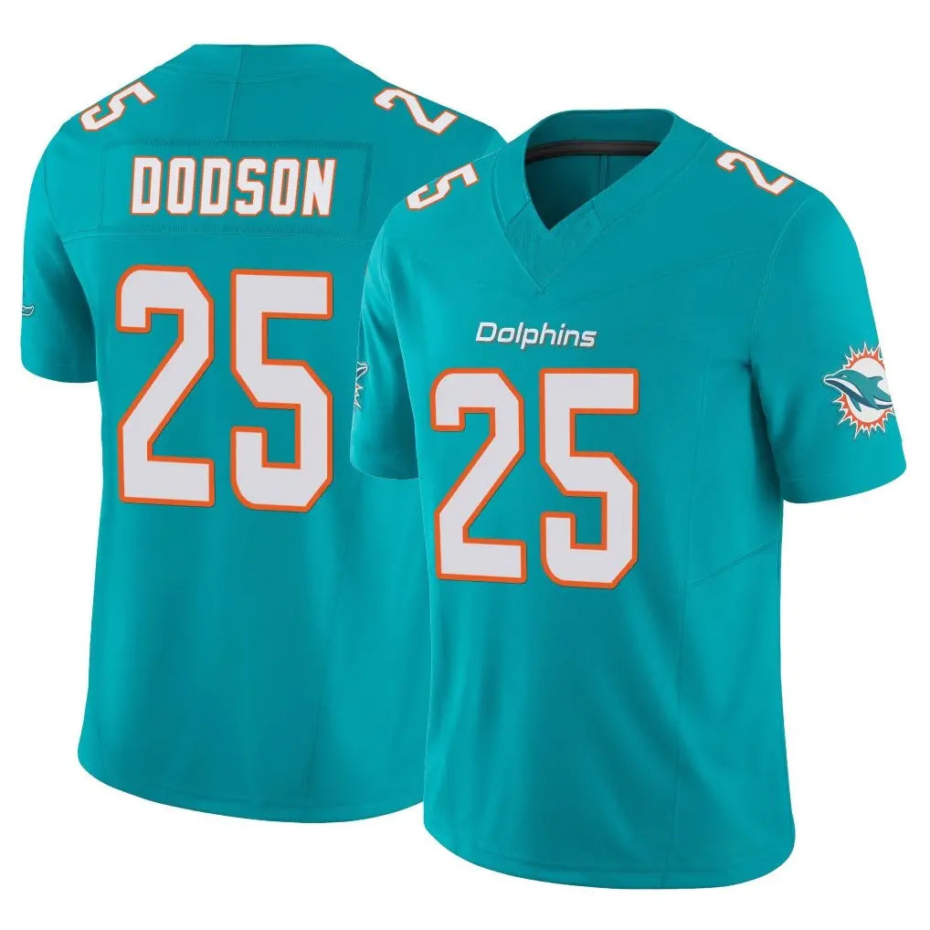 M.Dolphins #25 Tyrel Dodson Player Aqua Limited Vapor F.U.S.E. Home Game Ddoa Stitched Jerseys