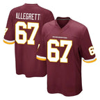 W.Commanders #67 Nick Allegretti Player Burgundy Team Color Home Game Ddoa Stitched Jerseys